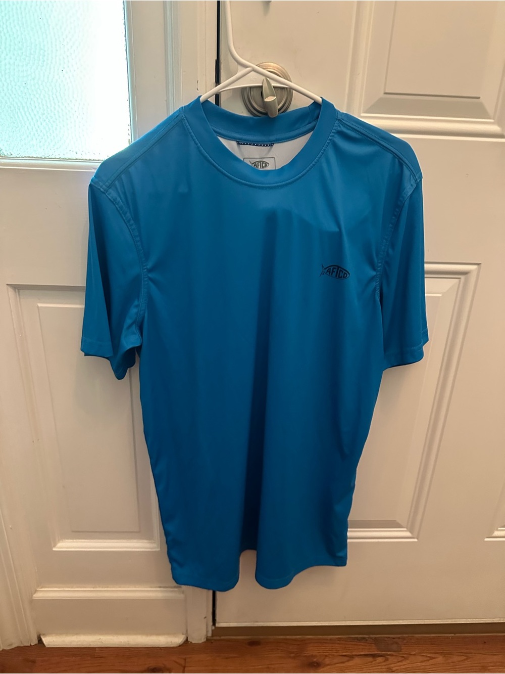 AFTCO Men’s blue Jigfish Short Sleeve Fishing Sun Shirt size medium